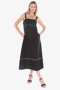 Ric Rac Maxi Dress - Black