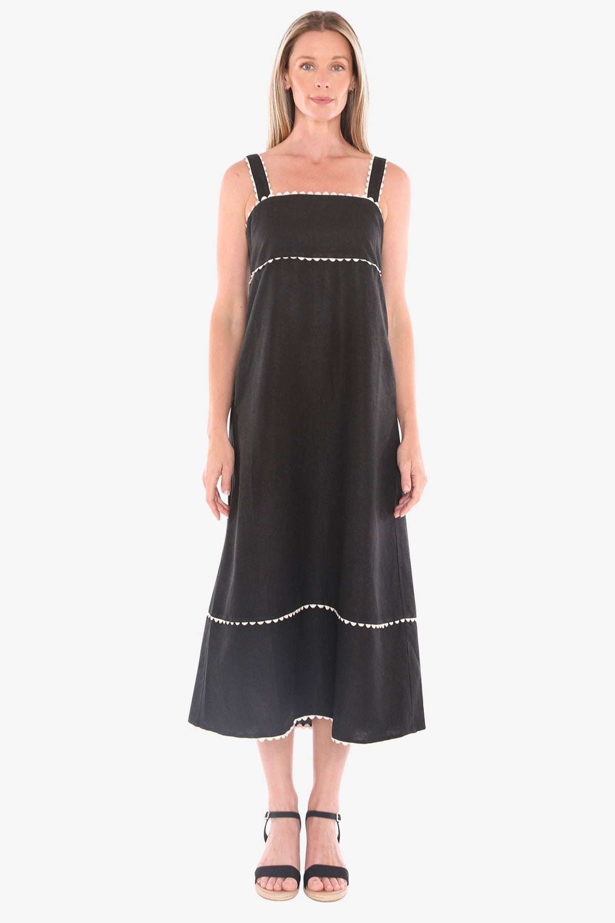 Ric Rac Maxi Dress - Black
