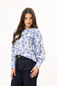 Centered Top / Blue Bloom - Girl Next Door Fashion