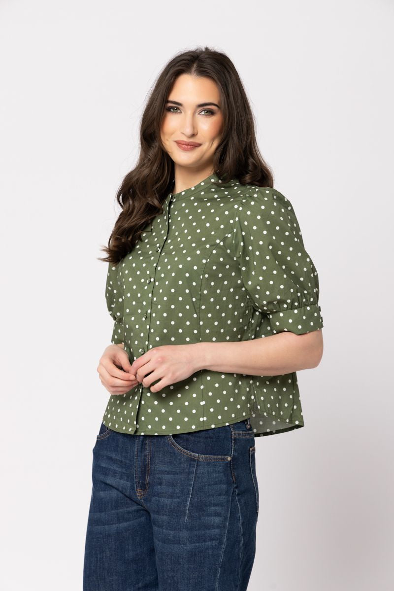 Serene Shirt / Olive Spot