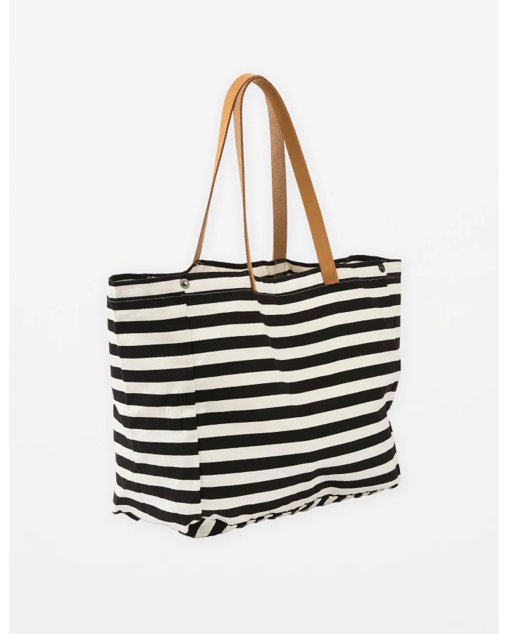 Bodrum Tote / Black Stripe