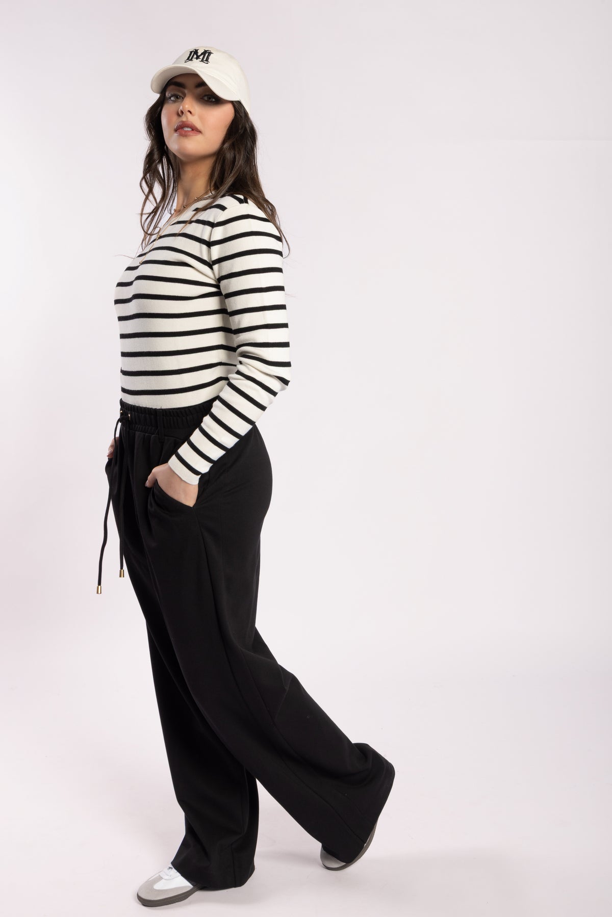 Mime Sweater - White / Black Stripe - Girl Next Door Fashion