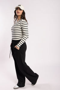 Mime Sweater - White / Black Stripe - Girl Next Door Fashion