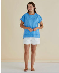 Shirley Shirt Sleeve Tee / Blue