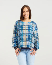 Havana Top / Ocean Plaid