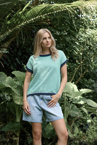 Laneway Top - Green Stripe
