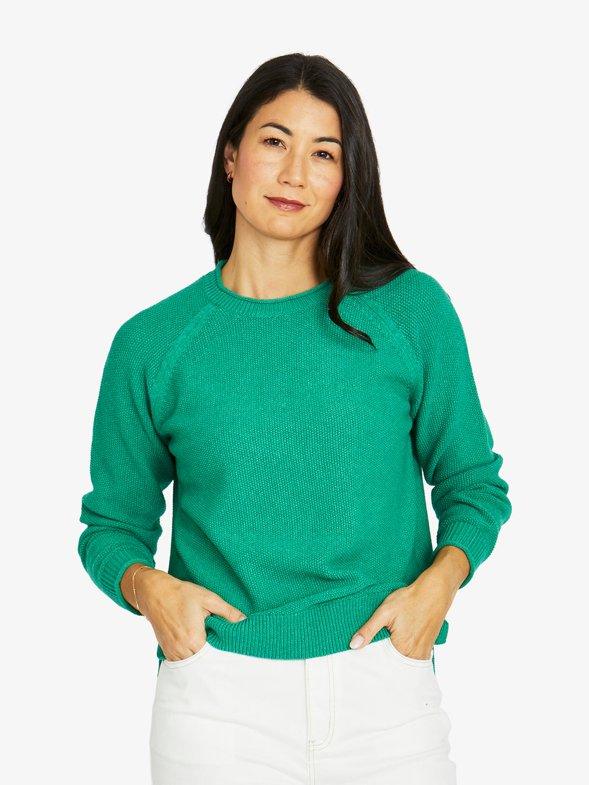 Cross Stitch Pullover - Leaf Marle