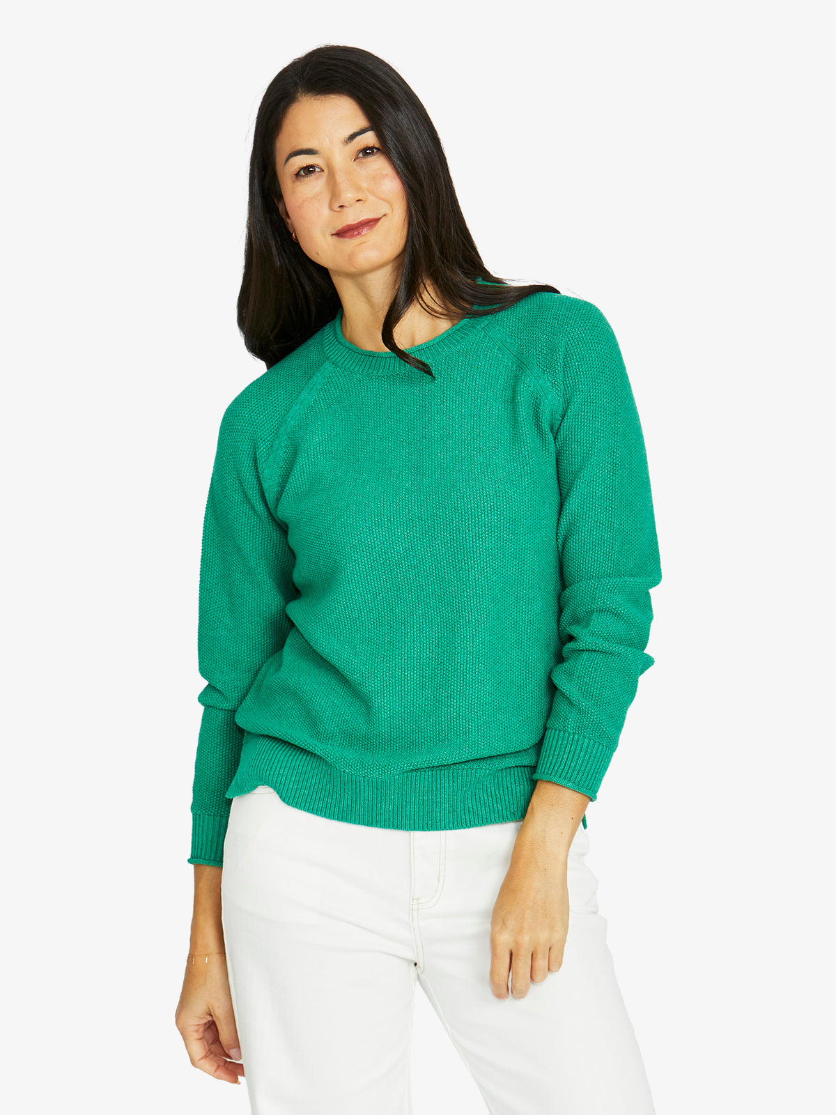 Cross Stitch Pullover - Leaf Marle