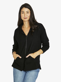 Zip Thru Cardi - Black