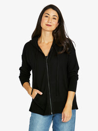 Zip Thru Cardi - Black