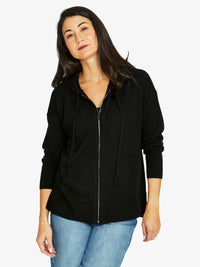 Zip Thru Cardi - Black