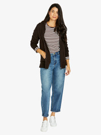 Zip Thru Cardi - Black