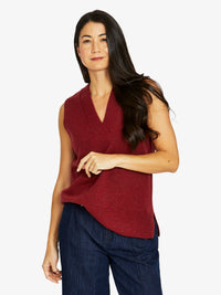 V Neck Vest - Merlot