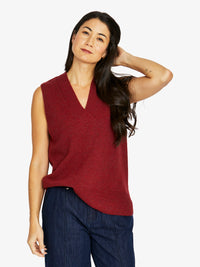V Neck Vest - Merlot