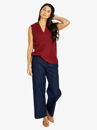 V Neck Vest - Merlot