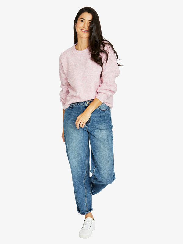 Soft Crew Pullover - Pale Pink