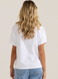 Mira Crochet Tee / White