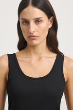 Scoop Merino Tank - Black