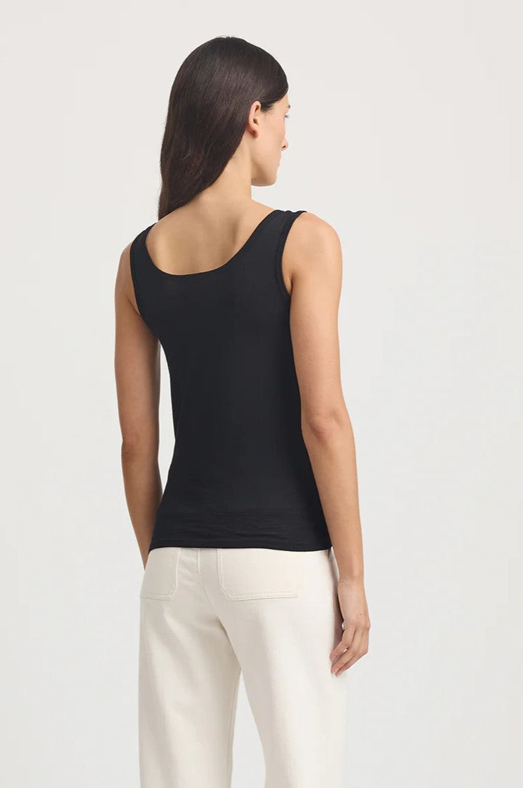 Scoop Merino Tank - Black