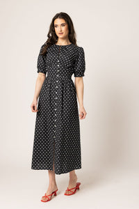 Muse Dress / Black White Cotton Spot