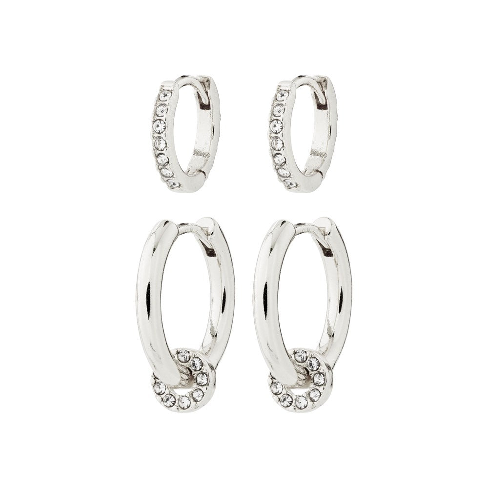 Scottie Recycled Earrings 2in1 - Silver Plated