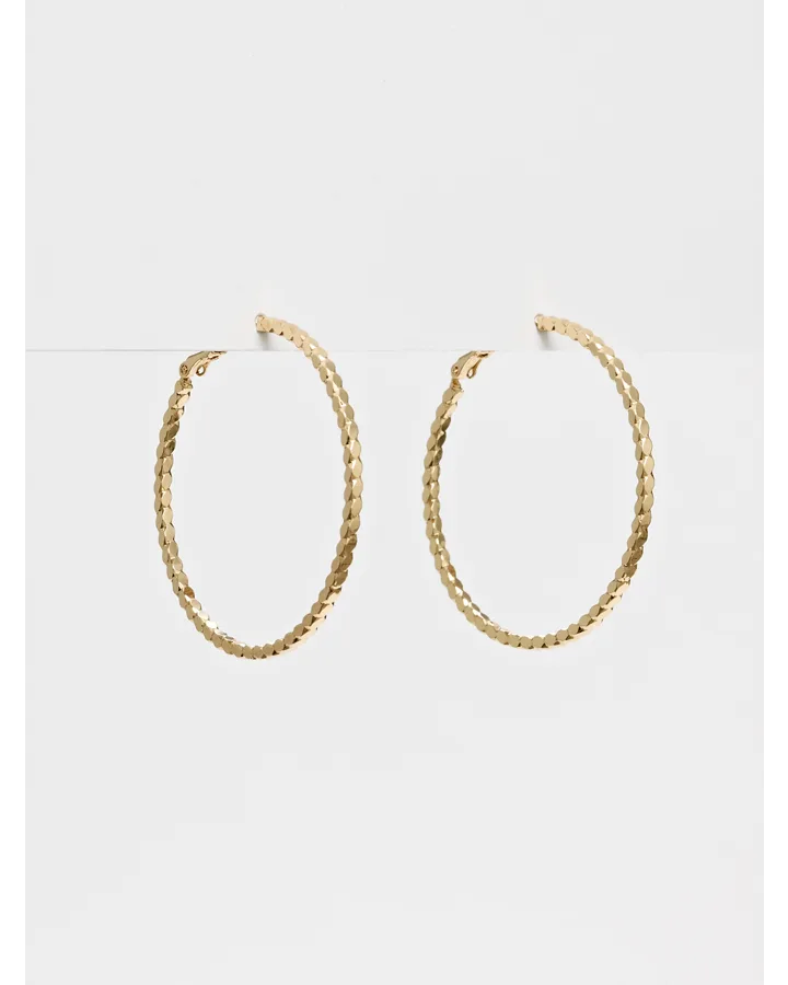 Earrings Gold Hoop Textured