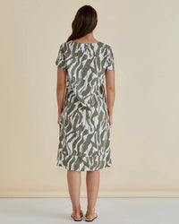Elwood Dress / Olive Geometric Print