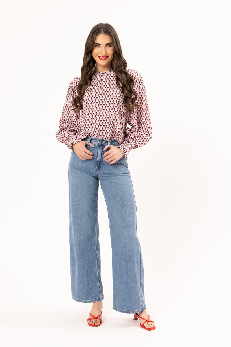 Movement L/S Blouse / Merlot Ember