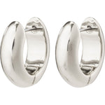 Mine Recycled Chunky Huggie Hoops - Silver Plated