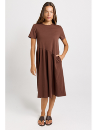 Ava Asymmetrical Dress / Chocolate Brown