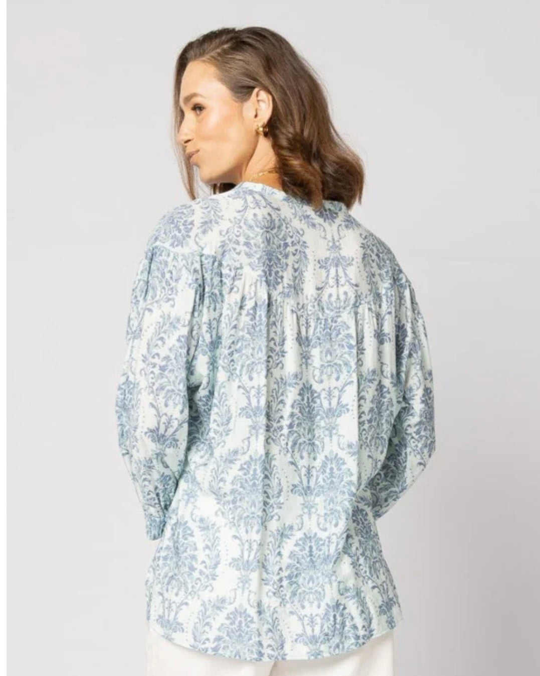 Bloom Blouse - Blue Damask