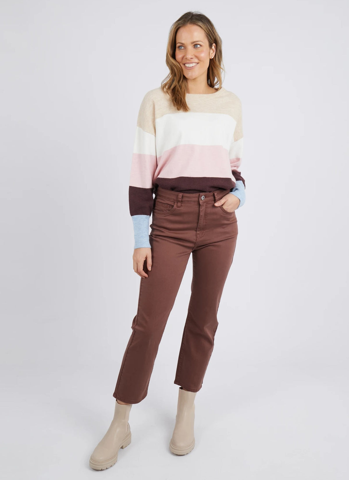 Willow Coloured Jean - Chocolate