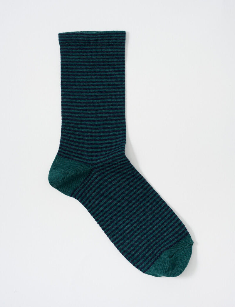 Merino Stripe Forest/Navy