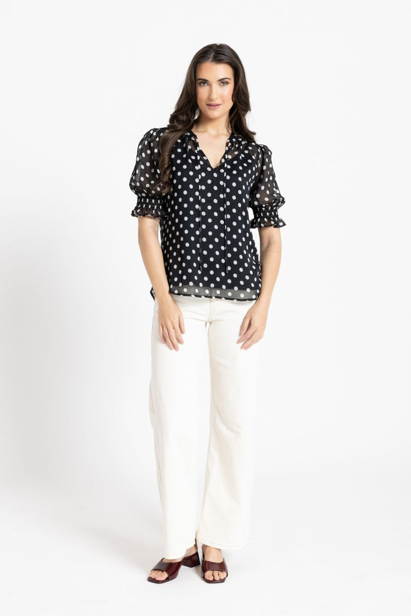 Honey Blouse / Black & White Spot