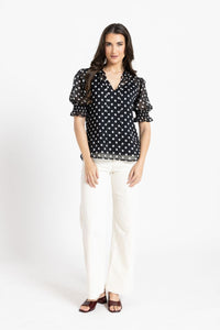 Honey Blouse / Black & White Spot