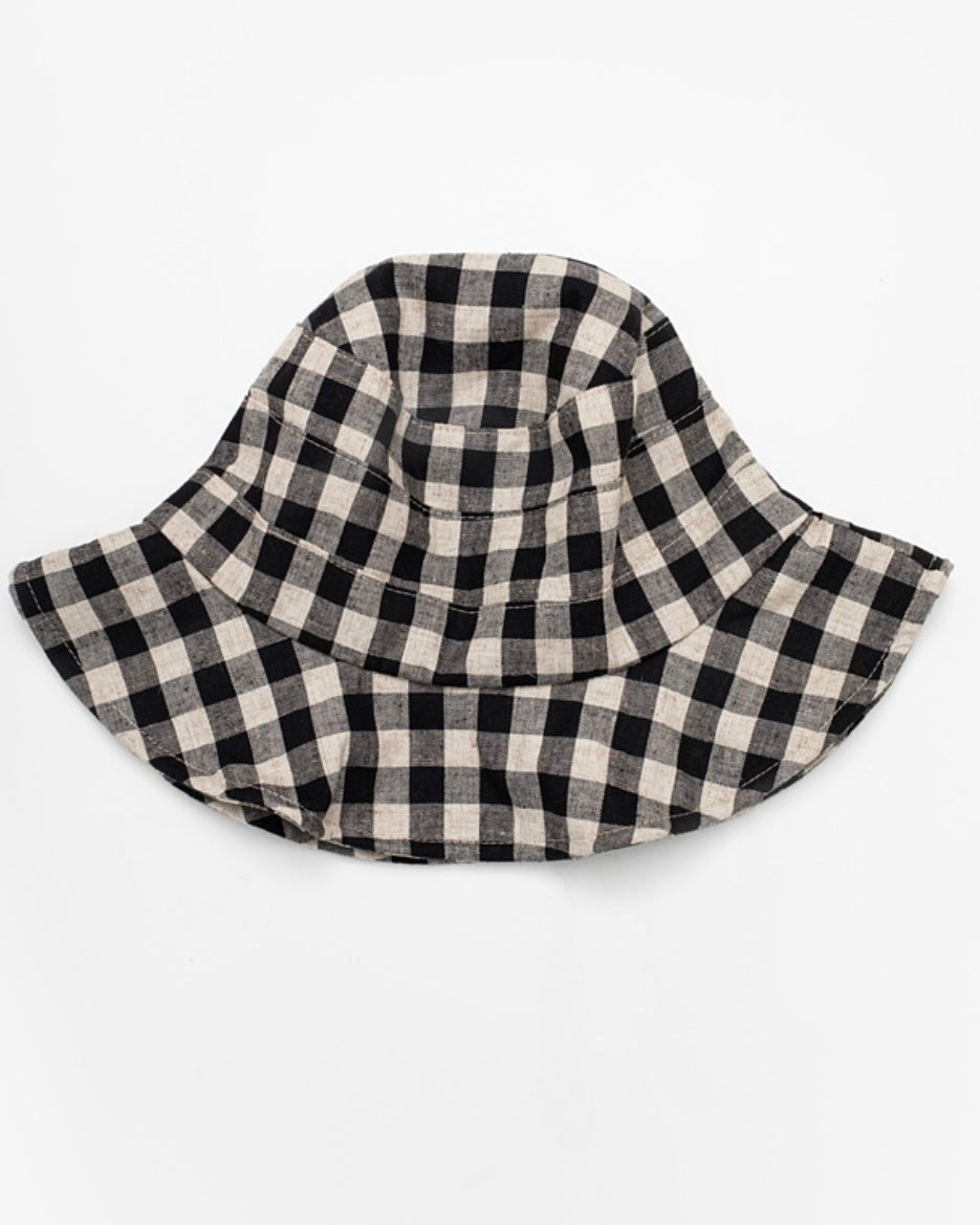 Gingham Bucket Hat - Black