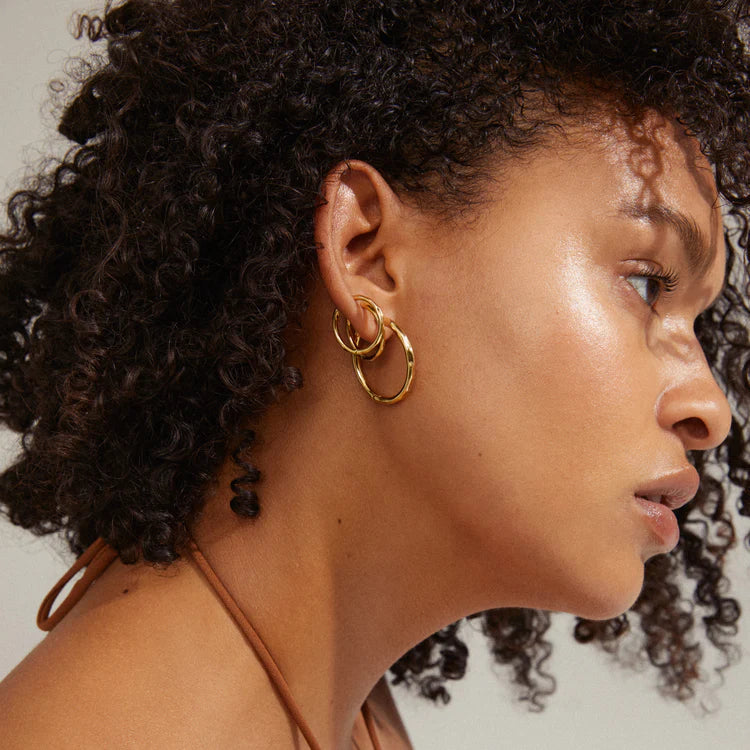 Eve Hoop Earrings 2-In-1 Set - Gold Plated