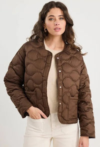 Premium Chocolate Down Filled Quilted Puffer Jacket