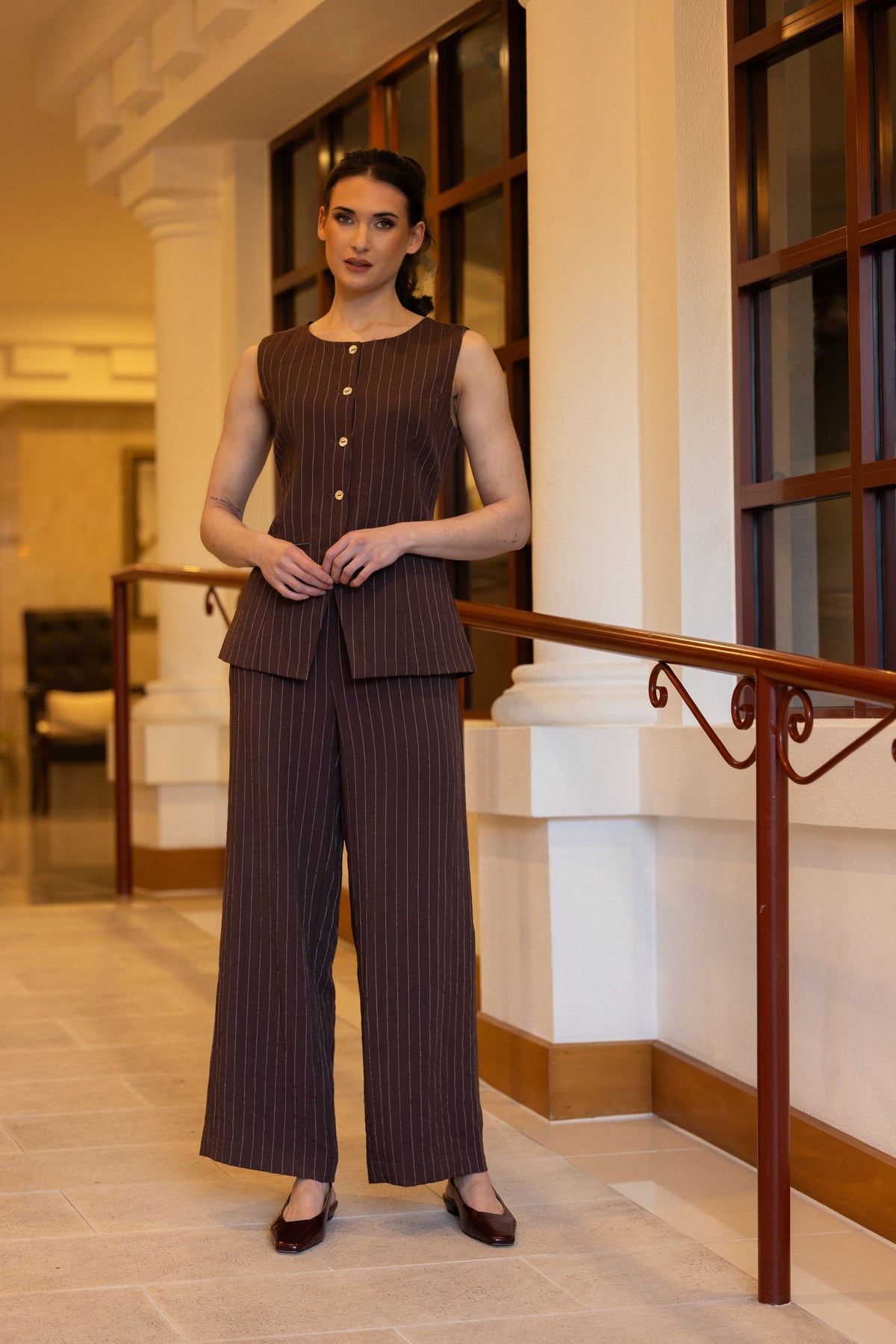 Continuity Pant / Cocoa Stripe