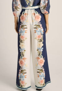 Solara Placement Print Pant / Navy Print