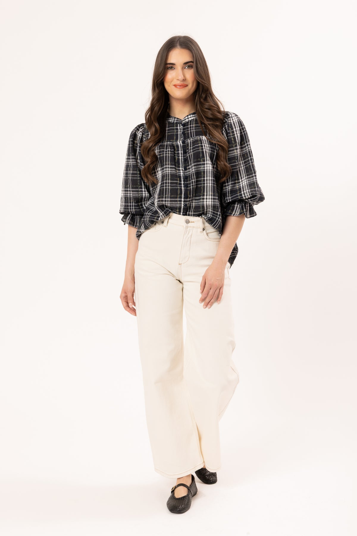 Celia Blouse - Blue Check