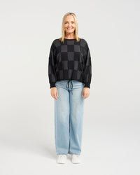 Amaris Knit / Grey Check