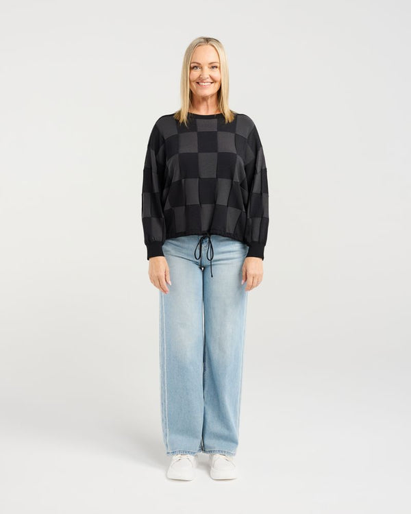 Amaris Knit / Grey Check