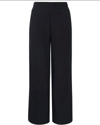 Indiana Wide Leg Pant / Black With  Satin
