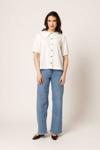 Whimsical Shirt / White Linen Blend