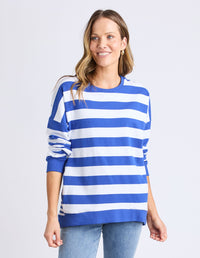 Mill Crew - French Blue & White Stripe