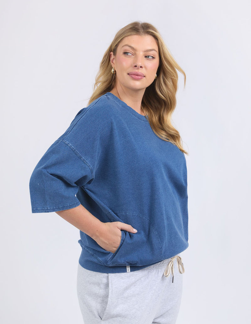 Mazie Sweat - Denim Look