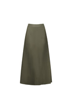 Pull On Skirt with Elastic Waistband - Khaki