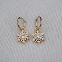 1018-1389 Snow Flake Earring - Gold Drop