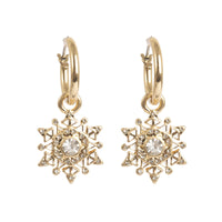 1018-1389 Snow Flake Earring - Gold Drop